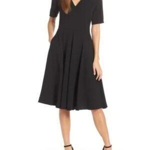 Gal Meets Glam Women's Plus 20 Edith Dress Black Fit & Flare‎ Lined Short